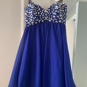 Strapless Blue Mini Dress